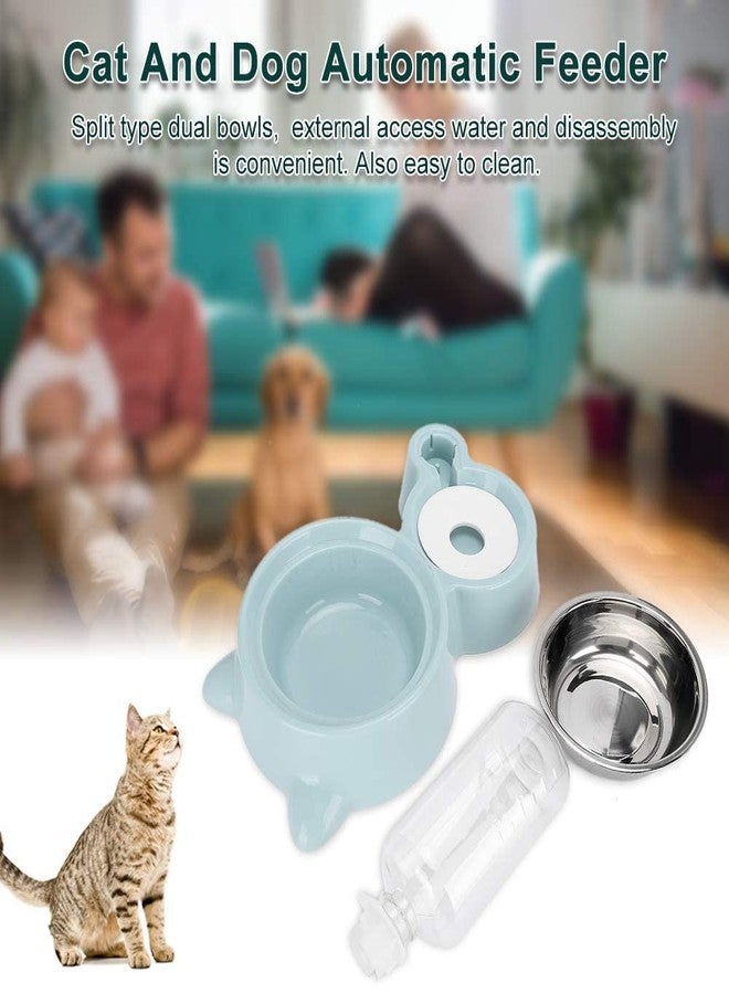 CREDLY Double Dog Cat Bowls Water and Food Bowl Set with Detachable Stainless Steel Bowl Automatic Water Dispenser Bottle Automatic Water Bowl for Cats Dogs Rats Rabbits Guinea Pigs Small Animals - Image 5